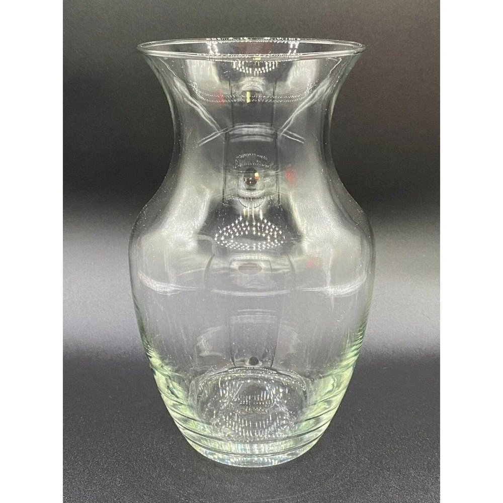 Large Glass Flower Trumpet Vase Clear Good Condition